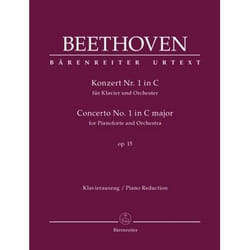 Partitions classique BARENREITER BEETHOVEN L.V. - KLAVIERKONZERT N°1 IN C OP.15 - PIANO REDUCTION Piano