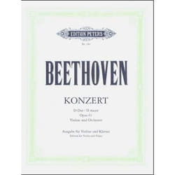 Partitions classique EDITION PETERS BEETHOVEN LUDWIG VAN - CONCERTO IN D OP.61 - VIOLIN AND PIANO Violon