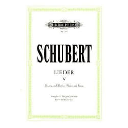 Partitions classique EDITION PETERS SCHUBERT FRANZ - SONGS VOL.5 - VOICE AND PIANO (PAR 10 MINIMUM) Choeur et ensemble vocal