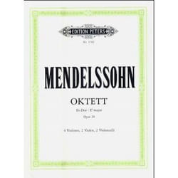 Partitions classique EDITION PETERS MENDELSSOHN FELIX - OCTET IN E FLAT OP.20 - STRING OCTETS Ensemble à cordes