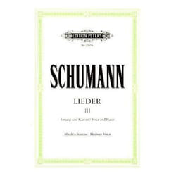 Partitions classique EDITION PETERS SCHUMANN ROBERT - SONGS, VOL.3: 82 SONGS - VOICE AND PIANO (PAR 10 MINIMUM) Choeur et ensemble vocal