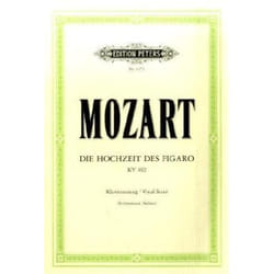 Partitions classique EDITION PETERS MOZART WOLFGANG AMADEUS - THE MARRIAGE OF FIGARO - VOICE AND PIANO (PAR 10 MINIMUM) Choeur et ensemble vocal