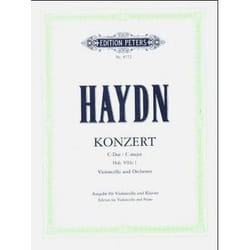 Partitions classique EDITION PETERS HAYDN F.J. - CONCERTO C MAJ HOB.VIIB:1 - CELLO Violoncelle