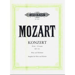 Partitions classique EDITION PETERS MOZART WOLFGANG AMADEUS - FLUTE CONCERTO NO.2 IN D, WITH CADENZAS K.314 - FLUTE AND PIANO Flûte traversière