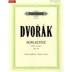 Partitions classique EDITION PETERS DVORÁK ANTON - SONATINA IN G OP.100 - VIOLIN AND PIANO Violon
