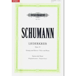 Partitions classique EDITION PETERS SCHUMANN ROBERT - LIEDERKREISE OP.39 - VOICE AND PIANO (PAR 10 MINIMUM) Choeur et ensemble vocal