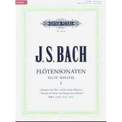 Partitions classique EDITION PETERS BACH J.S. - FLUTE SONATAS VOL.1 BWV1030-1032 - FLUTE  Flûte traversière