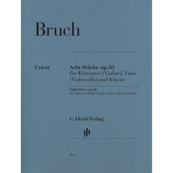 Partitions classique HENLE VERLAG BRUCH M. - EIGHT PIECES OP. 83 FOR CLARINET (VIOLIN), VIOLA (VIOLONCELLO) AND PIANO Musique de chambre