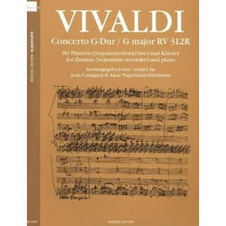 Partitions classique HEINRICHSHOFEN VIVALDI A. - CONCERTO G-DUR RV 312R - FLÛTE  A BEC ET PIANO Flûte à bec
