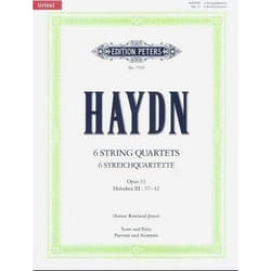Partitions classique EDITION PETERS HAYDN JOSEPH - THE 6 STRING QUARTETS OP.33  (FULL SCORE & PARTS) - STRING QUARTETS Ensemble à cordes
