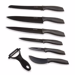Cecotec 01012, Jeu de couteaux, Acier inoxydable, Polypropylène, 1 outils, Éplucheur, Noir