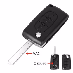 Taille -3 boutons coque de clé télécommande pliable à avec lame HU83-VA2 étui pour clé de voiture Peugeot 207 208 307 308 408