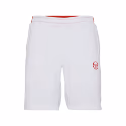 Short Enfant - Sergio Tacchini - Club Tech - Blanc/Rouge - 100% Polyester - Taille Élastique