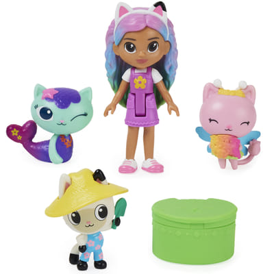 Coffret 5 Figurines Gabby Et La Maison Magique – Inclut Gabby, Pandy Pattes, DJ Miaou, Et Une Cape Surprise, Dès 3 Ans