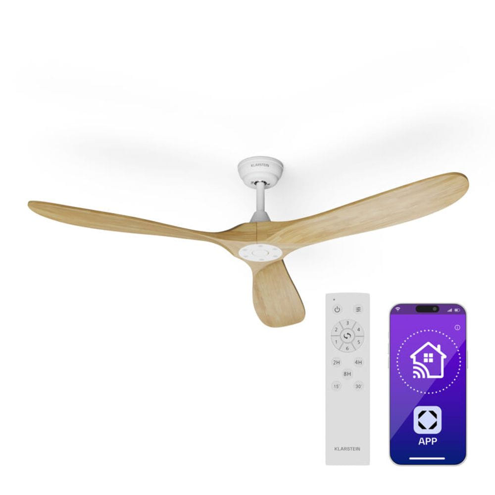 Ventilateur De Plafond Avec Lumière Hummst ø40cm - Abat-jour Rattan, Télécommande, 6 Vitesses