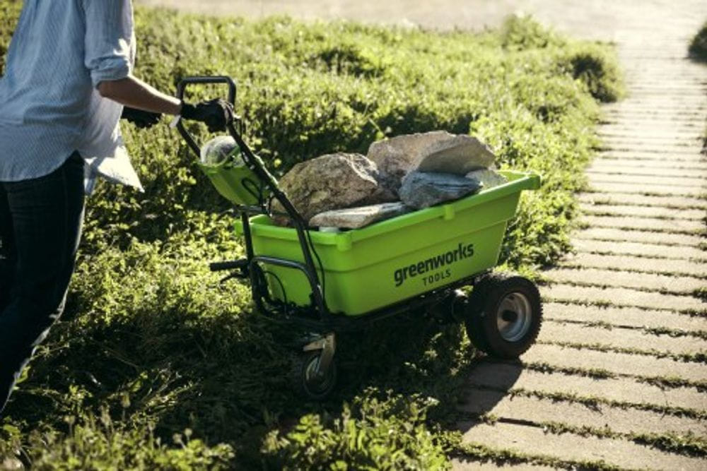 Brouette Électrique Greenworks G40GC - Autotractée 100kg - 106L - Sans Batterie Ni Chargeur - Garantie 3 Ans